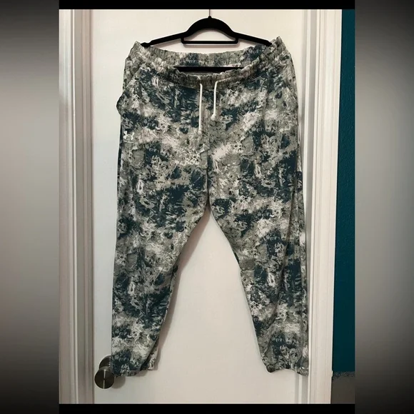 Under Armour Rival Terry Print Jogger Womens XL Elastic Waist Pull-on Green - Picture 3 of 5